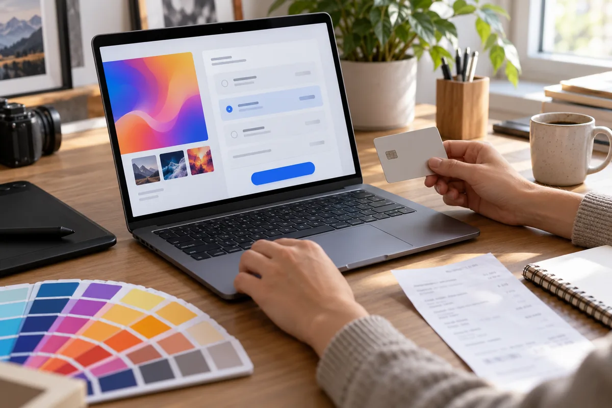 Проверка платёжных условий Adobe Creative Cloud Пользователь проверяет платёжные условия подписки Adobe Creative Cloud